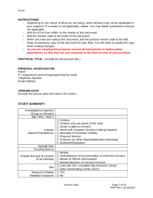Research Protocol Template
