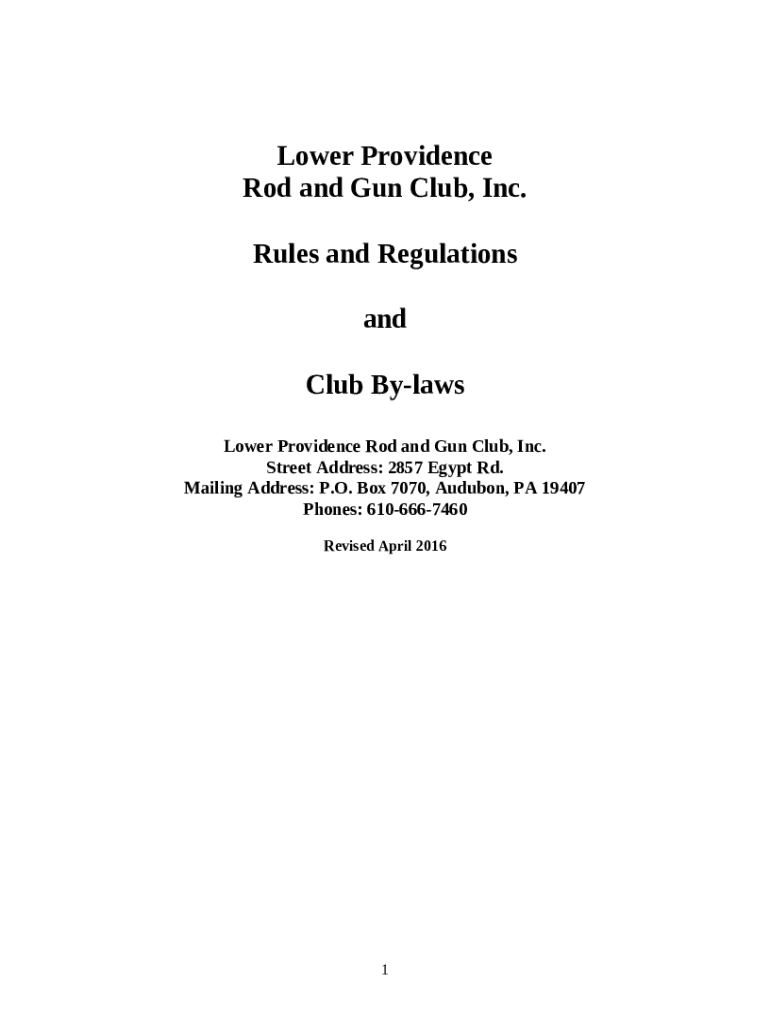 Online Lower Providence Rod and Gun Club, Inc. Doc Template pdfFiller