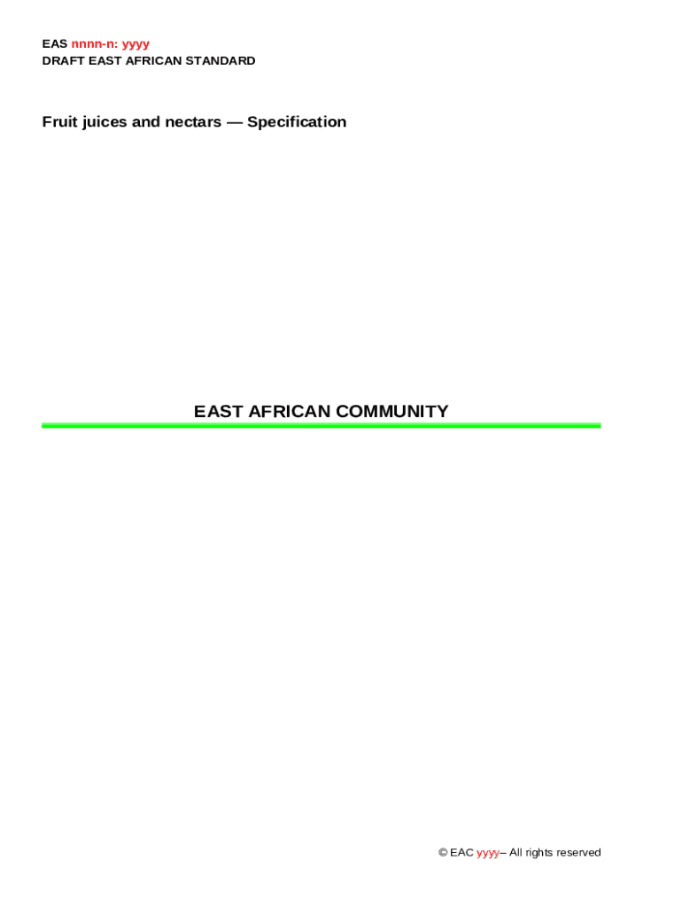 Draft east african standard pdf free download doc template pdffiller