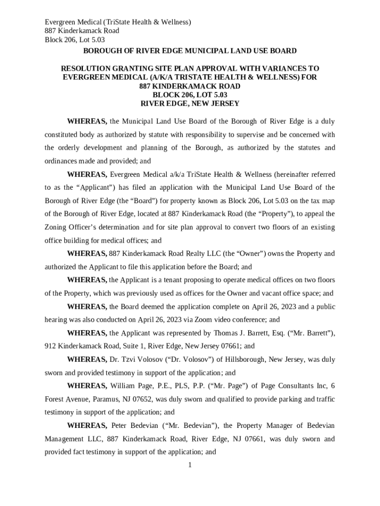 Borough of River Edge, NJ Site Plan Review eCode360 Doc Template