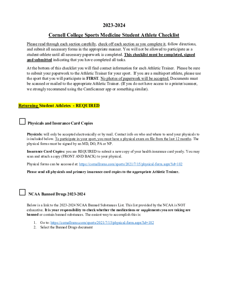 Fillable Online 202324 Physical Examination Form Fax Email Print pdfFiller
