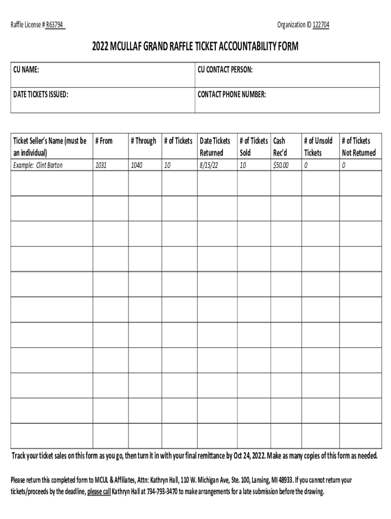 Ticket Lottery Permit: single draw ticket raffle with prizes Preview on Page 1