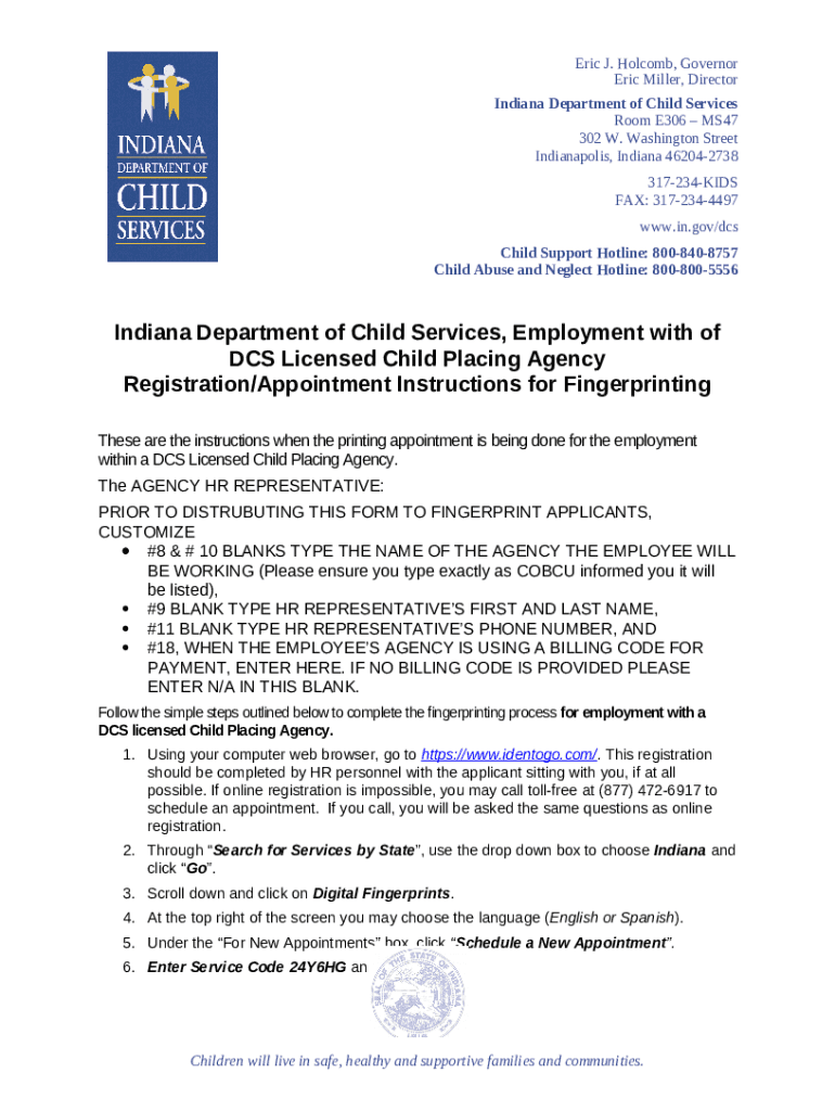Indiana Department of Child Services, Employment with of DCS Licensed