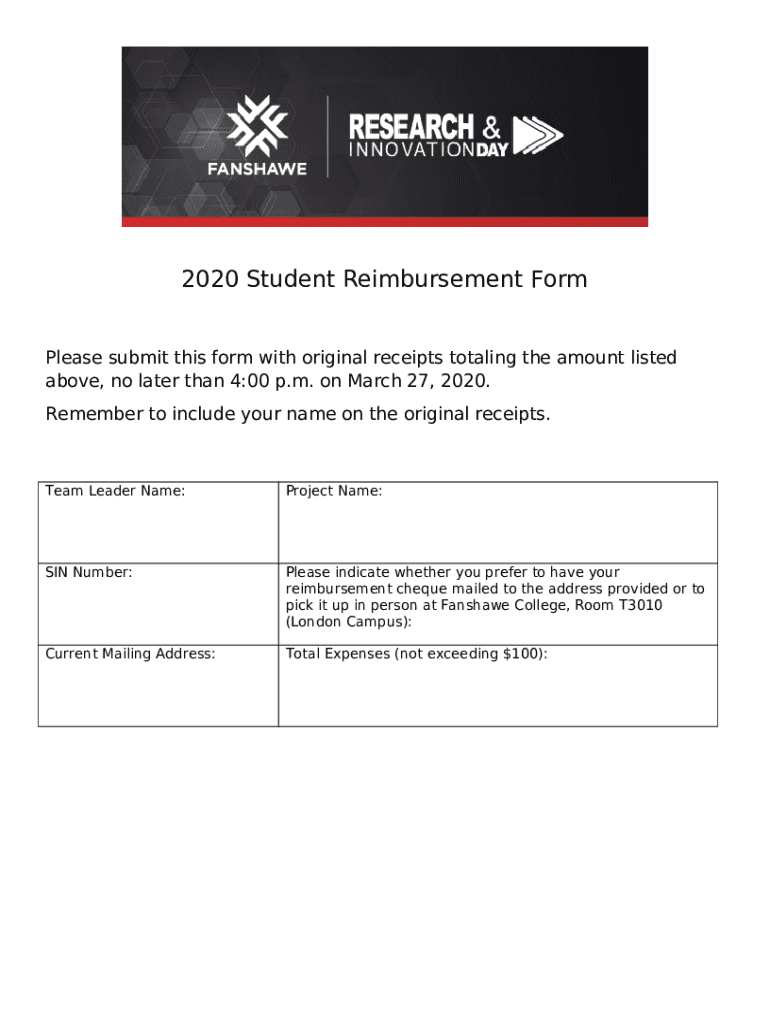 Student Reimbursement for Travel Grant Doc Template | pdfFiller