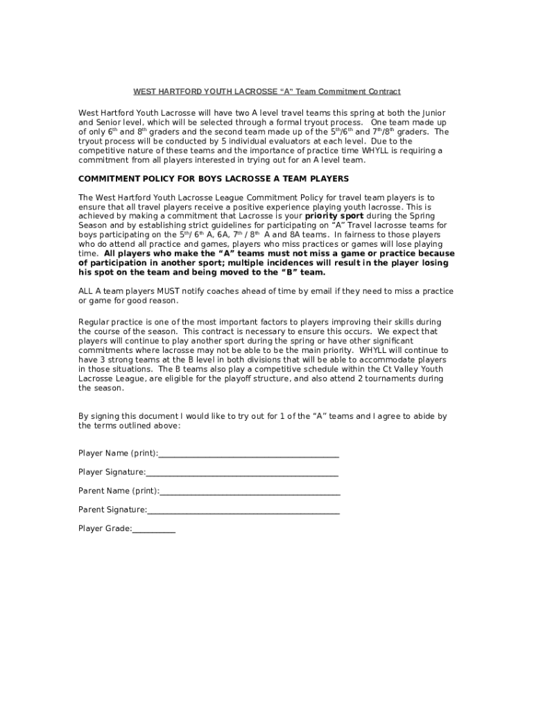 US LACROSSE and WILTON YOUTH LACROSSE CODE OF CONDUCT Doc Template