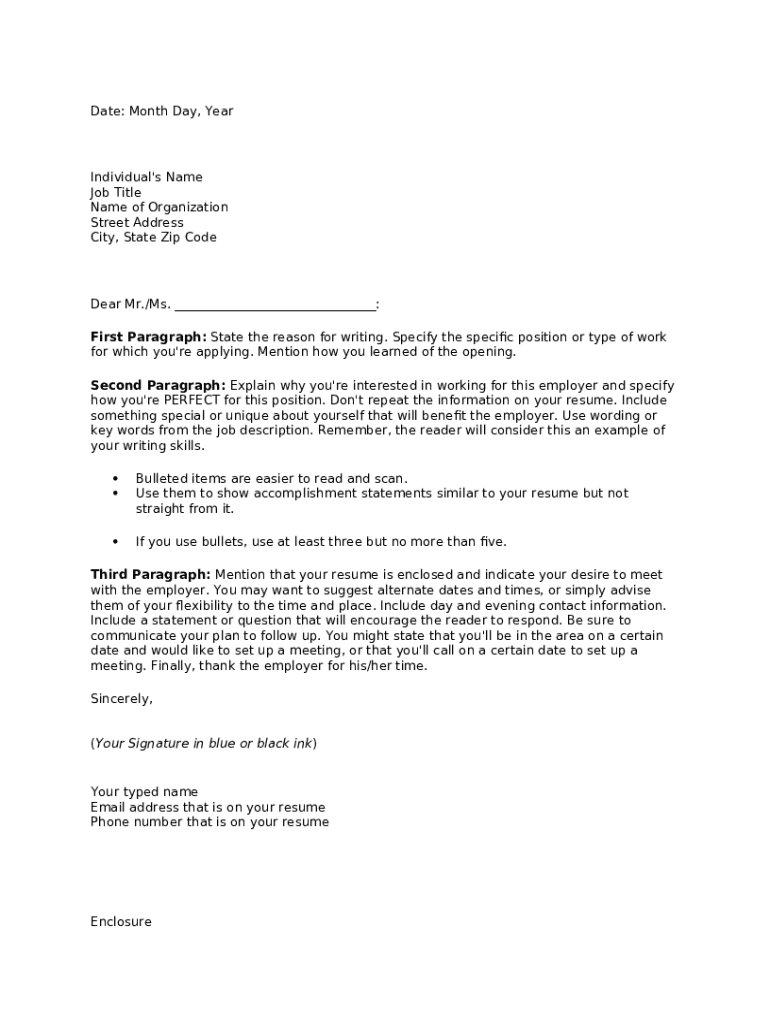 Specify the specific position or type of work for which you're applying ...