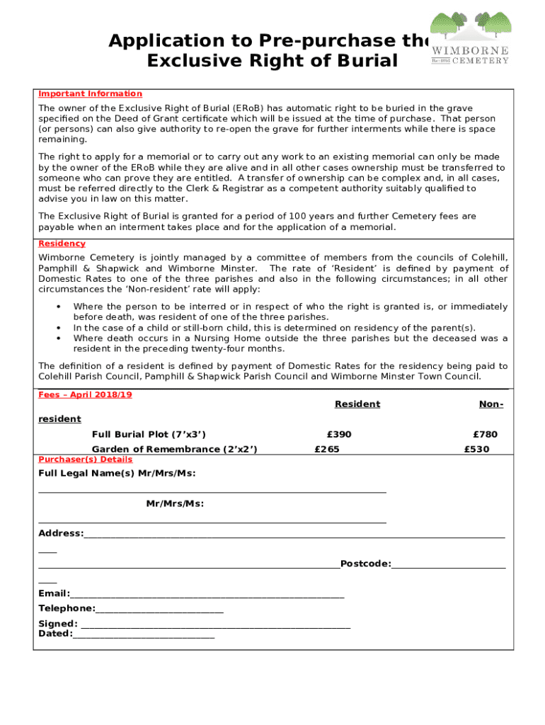 The Deed of Exclusive Right of burial London Borough of Doc