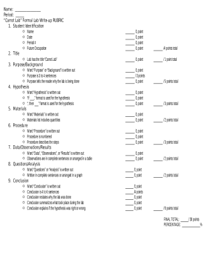 Sample Laboratory Report Rubrics - UMich CRLT