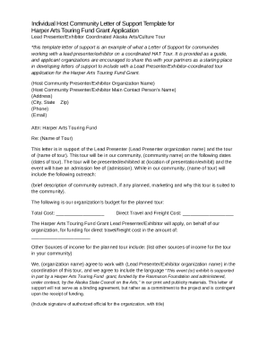 Template Individual Community Letter of Support Doc Template | pdfFiller