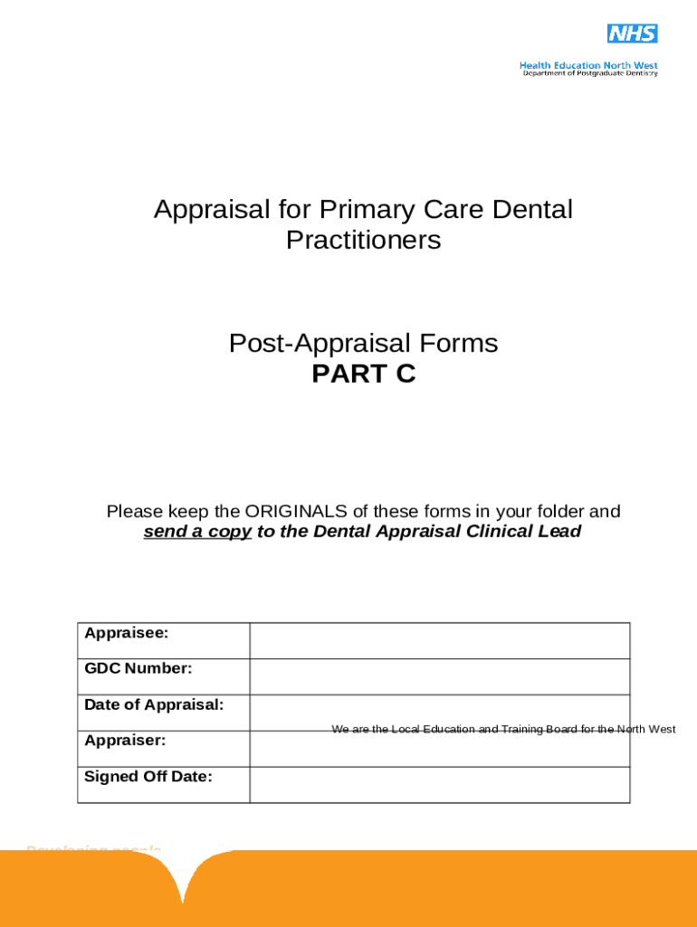 Annual appraisal for dentists, dental therapists and Doc Template