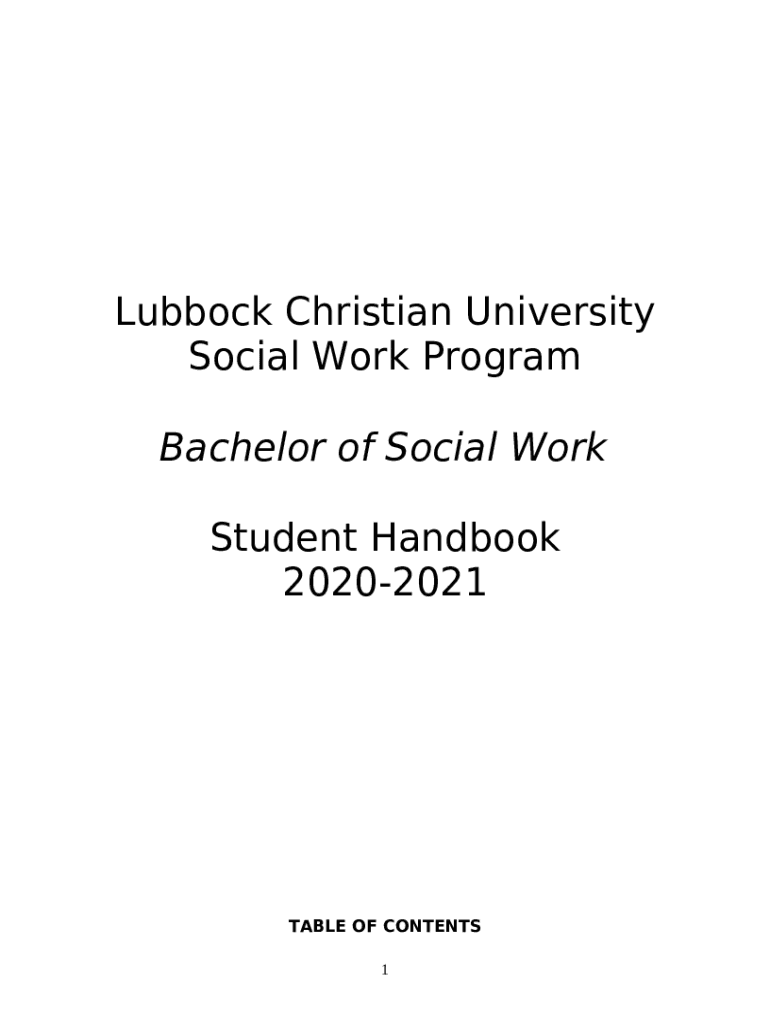 Department of Social Work and Criminal Justice Catalog Doc Template