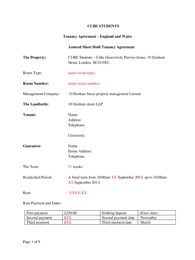 Fillable Online Sample Tenancy Agreement England Fax Email Print ...