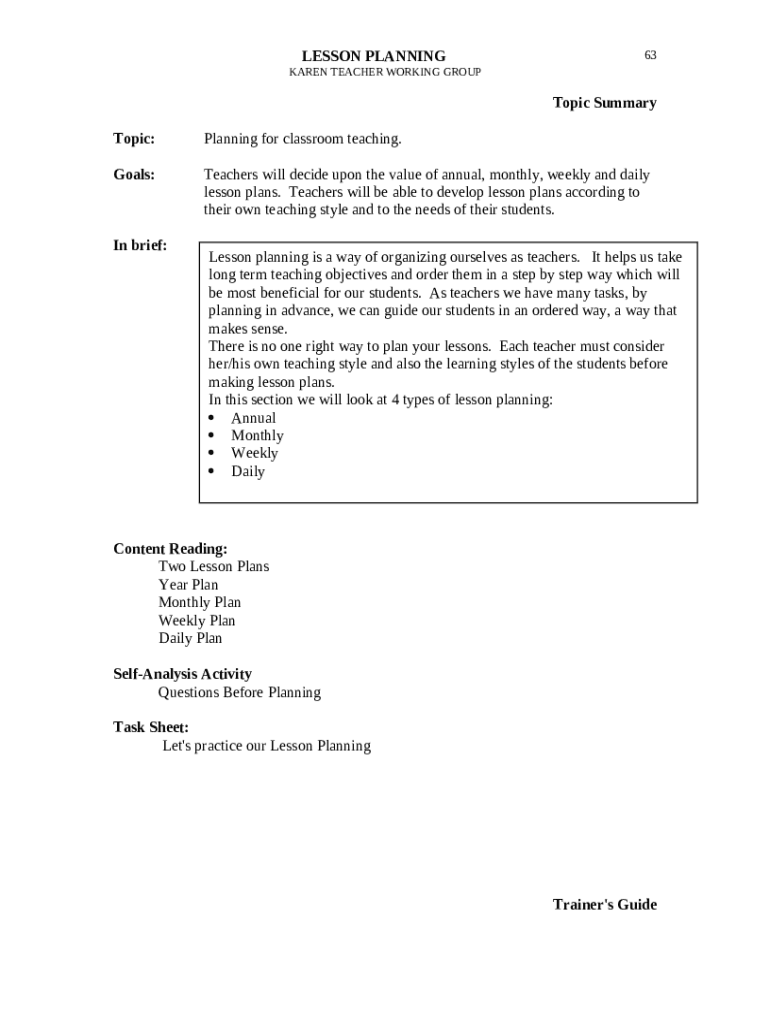 Why Is Lesson Planning Important What Are Its Functions Doc Template 