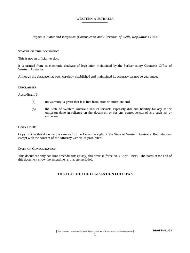 Rights in Water and Irrigation (Construction and Alteration