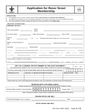 Application s for Rovers Doc Template | pdfFiller