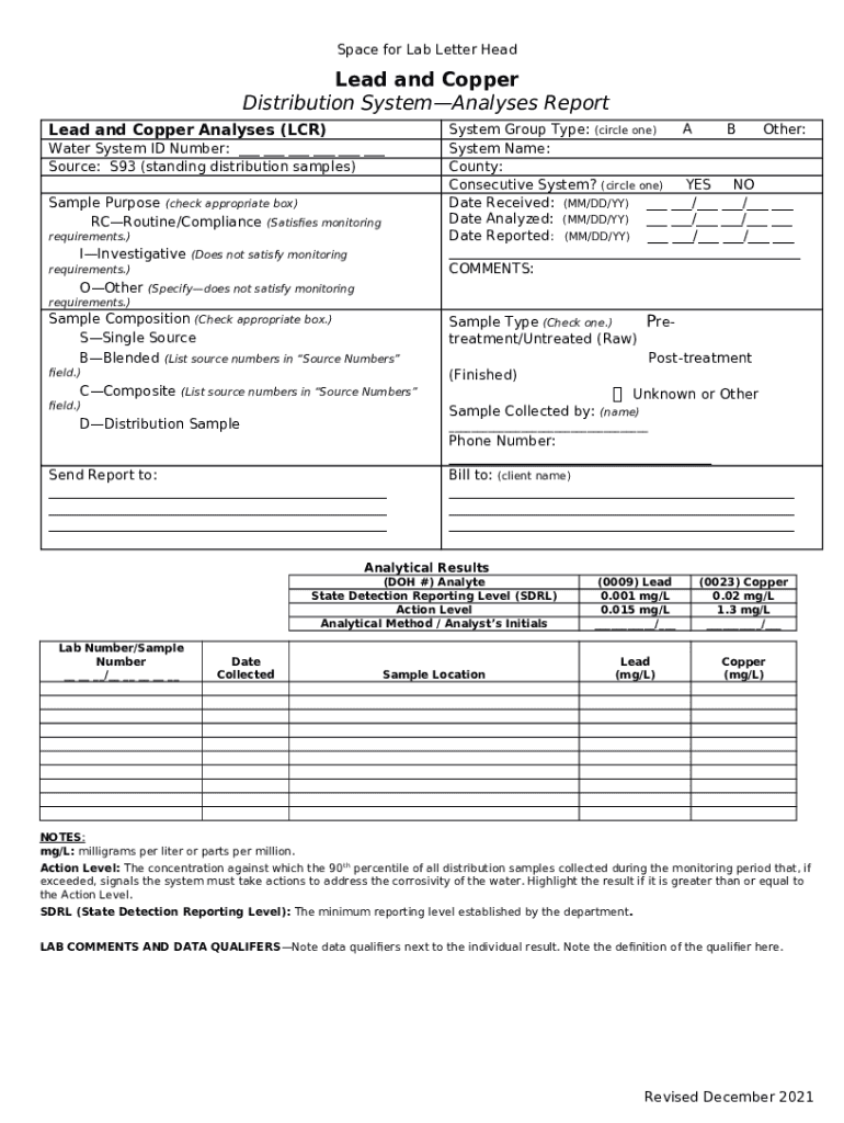 Lead and Copper Rule Implementation ToolsUS EPA doh wa Doc Template