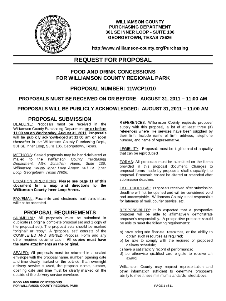 request for proposal food and drink concessions for Doc Template