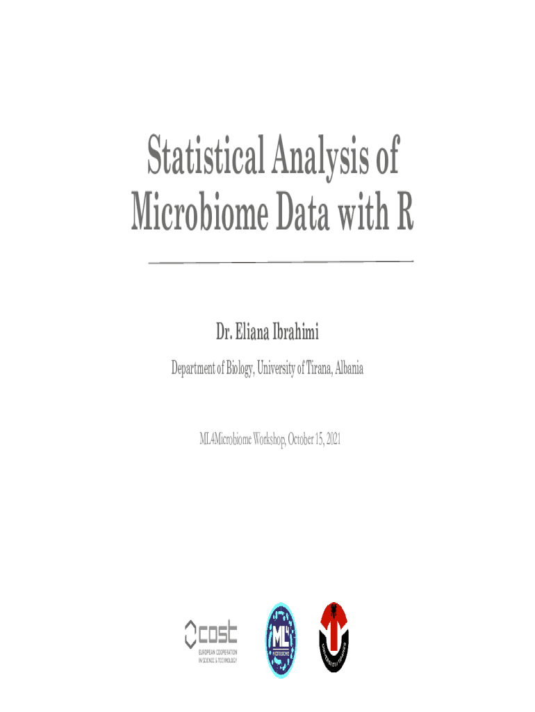 Fillable Online Statistical Analysis of Microbiome Data with R Fax