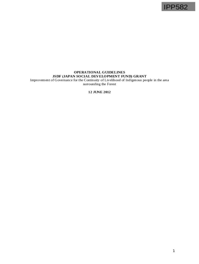 Guidelines For Japan S Grant Assistance For Grassroots Doc Template