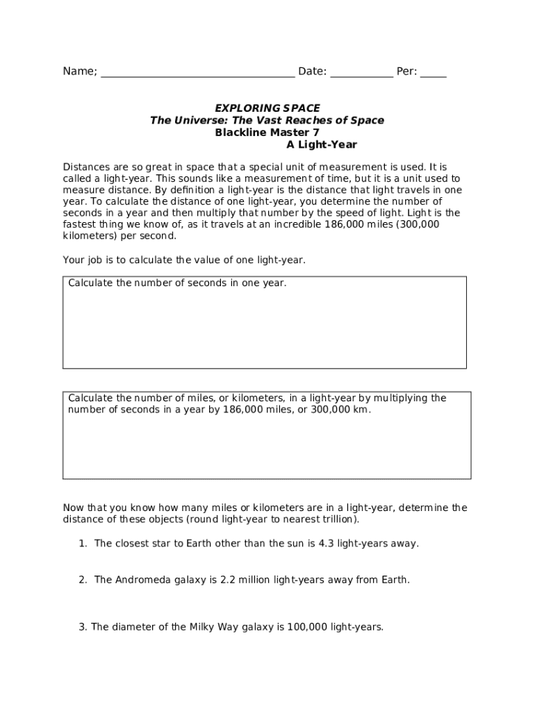 Why are light years used to measure distances in space? Doc Template