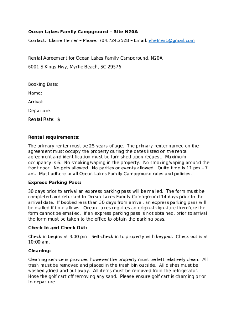 The Boca at Ocean Lakes Family Campground, Site MH-50 Doc Template