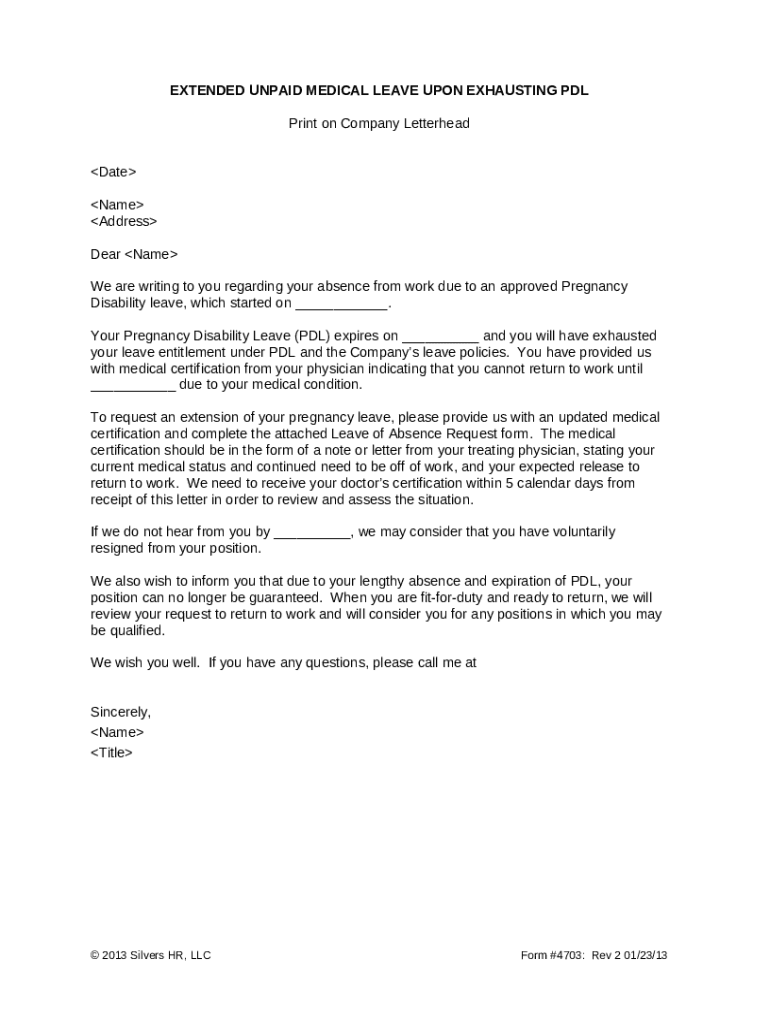 PREGNANCY DISABILITY LEAVE Civil Rights Department Doc Template