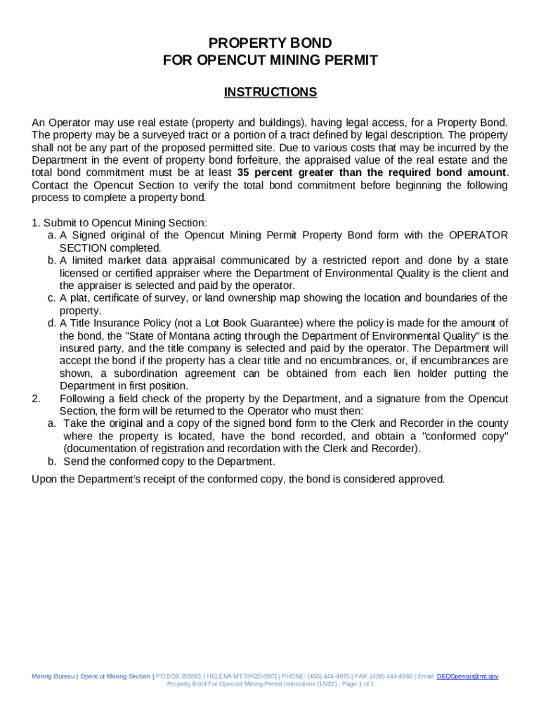 PROPERTY BOND deq mt Doc Template Doc Template pdfFiller