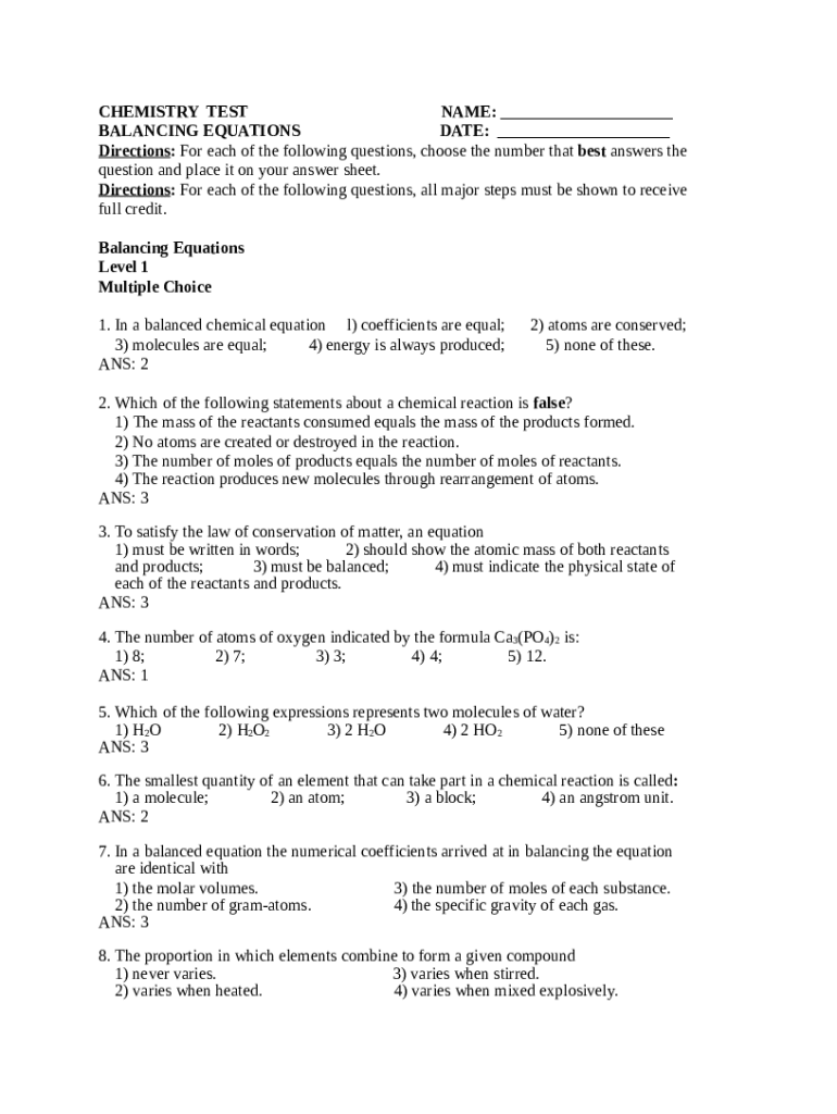 Copy of Gizmos Balancing Chemical Equations 2 Doc Template pdfFiller