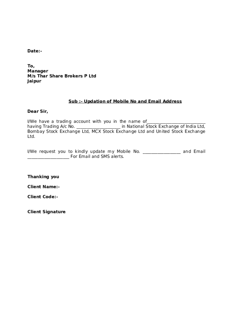 Updation MOBILE AND EMAIL Doc Template PdfFiller updation-mobile-and-email-doc-template-pdffiller