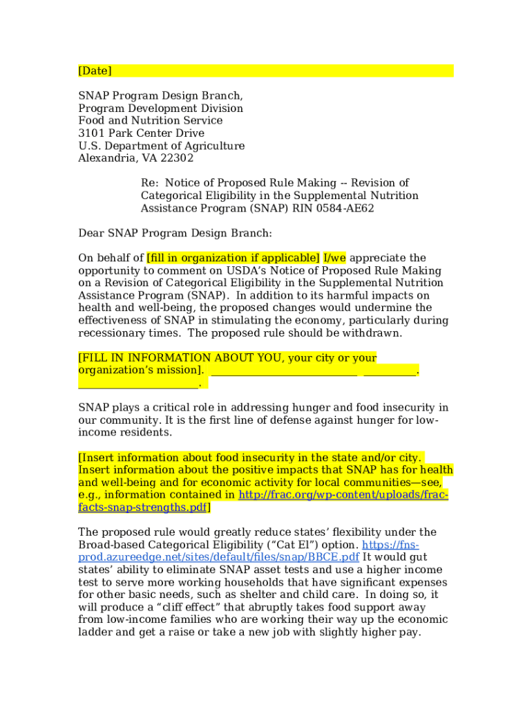 Provisions to Improve the SNAP Quality Control System Doc Template