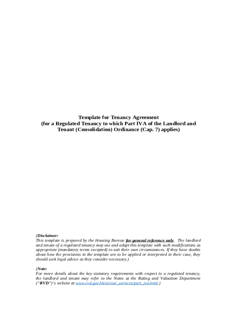 Template For Tenancy Agreement - Landlord Doc Template | pdfFiller