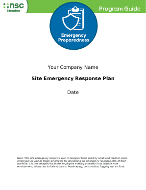 Site Emergency Response Plan Template