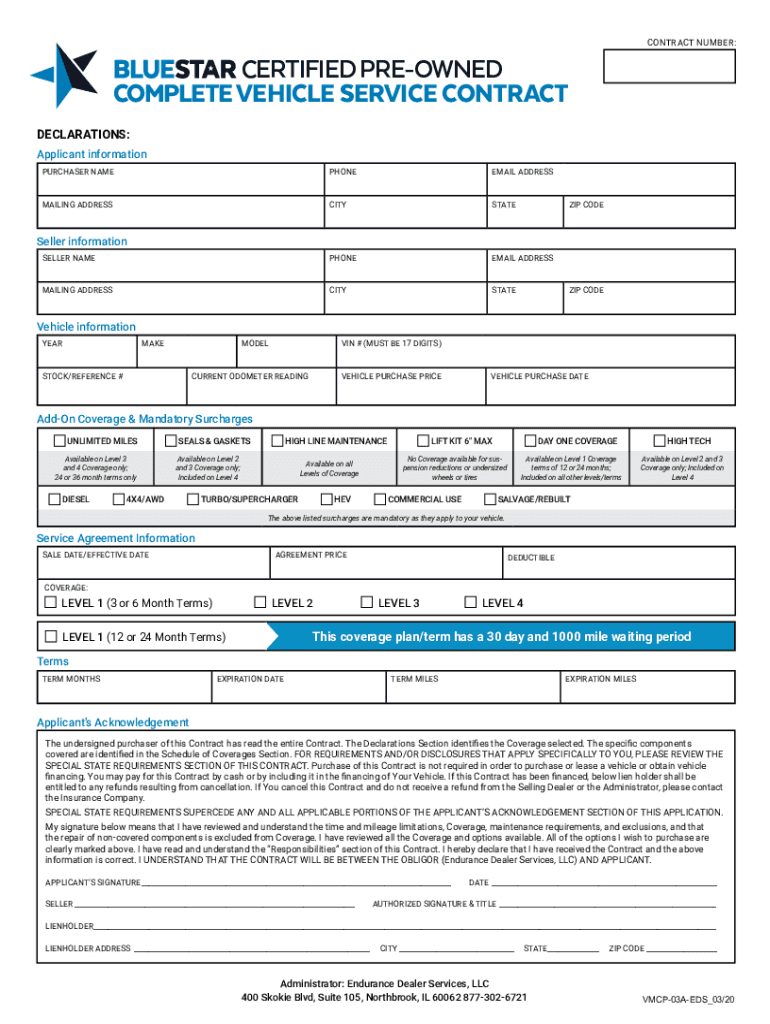 Fillable Online Vehicle Service Contracts (VSC) Total Warranty