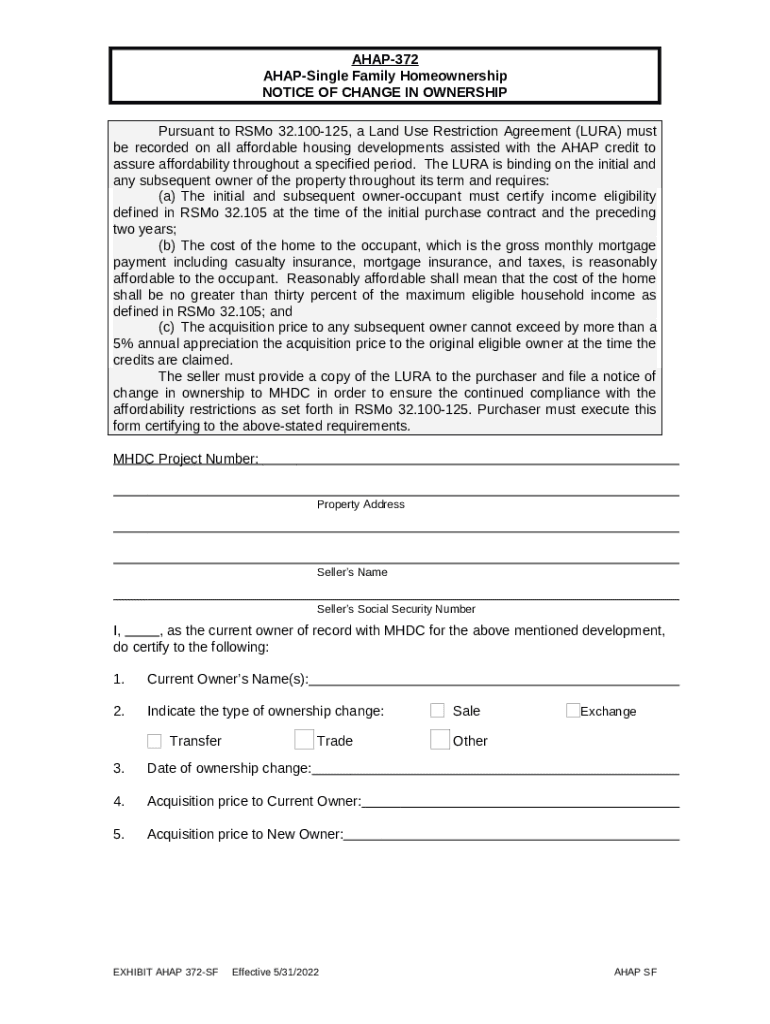Land Use Restriction Agreement for Multifamily Housing Doc Template