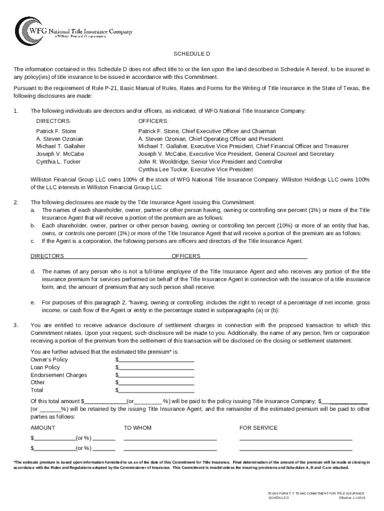 Example TX Commitment Schedule D Analysis For Doc Template pdfFiller