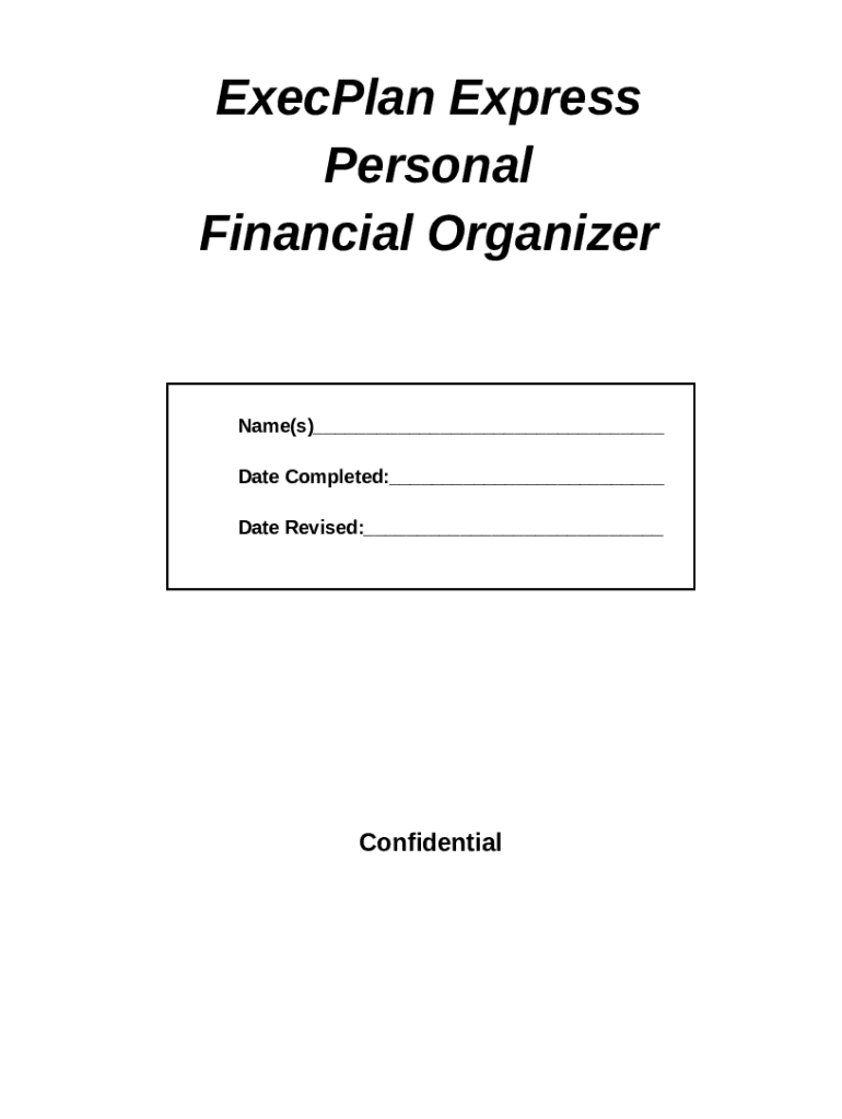 ExecPlan Financial Organizer Doc Template pdfFiller