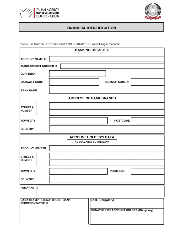 AnnexEFinancialIdentification Doc Template pdfFiller