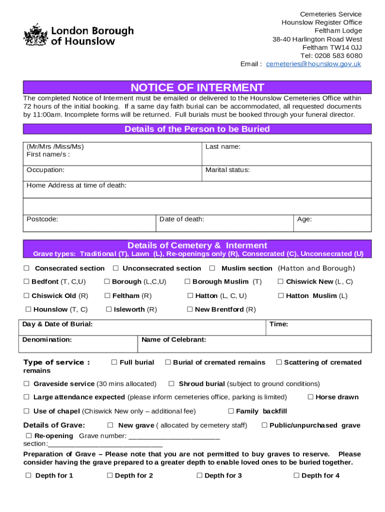 Contact usCemeteries, churchyards and crematoria Doc Template | pdfFiller