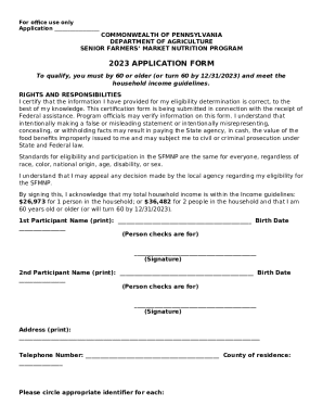 2023 SFMNP Application Form