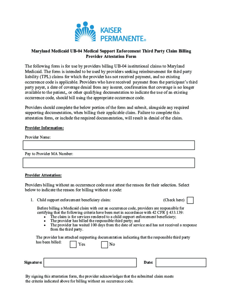 Fillable Online UB04 Billing Without Occurrence Code Attestation Form Fillable online ub04 billing without occurrence code attestation form