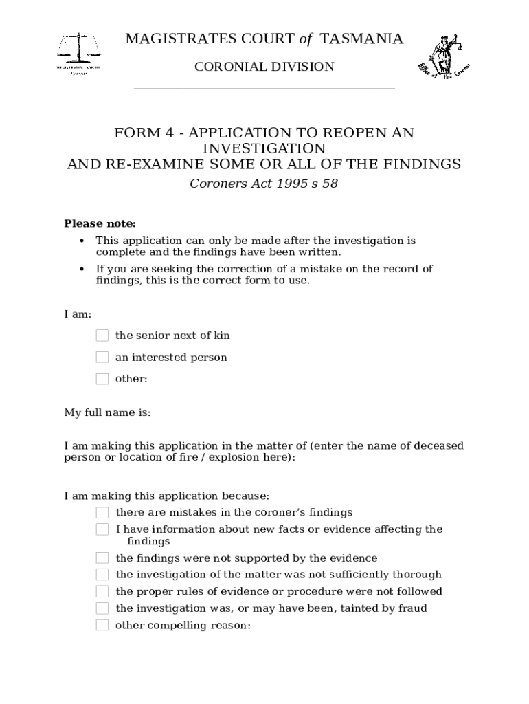 4 - Application to Reopen an Investigation and Re-Examine Some or All ...