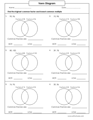 Finding the HCF and LCM of 2 Numbers using Venn Diagrams