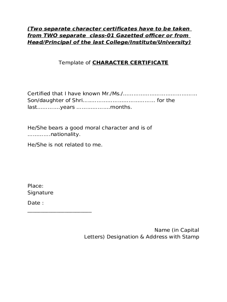 How To Get A Character Certificate (With Uses And FAQs) Doc Template ...