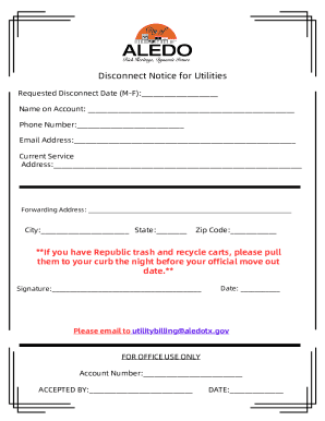 Fillable Online Utility Disconnect Request Form Fax Email Print - pdfFiller
