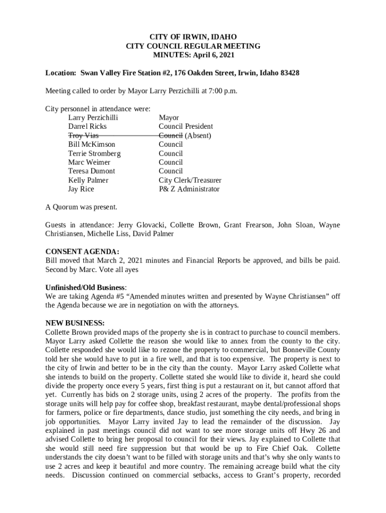 City of Swan ValleyIconic Idaho Doc Template pdfFiller