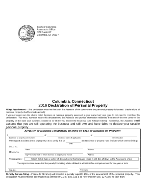 Personal Property Declaration (FAQ's)