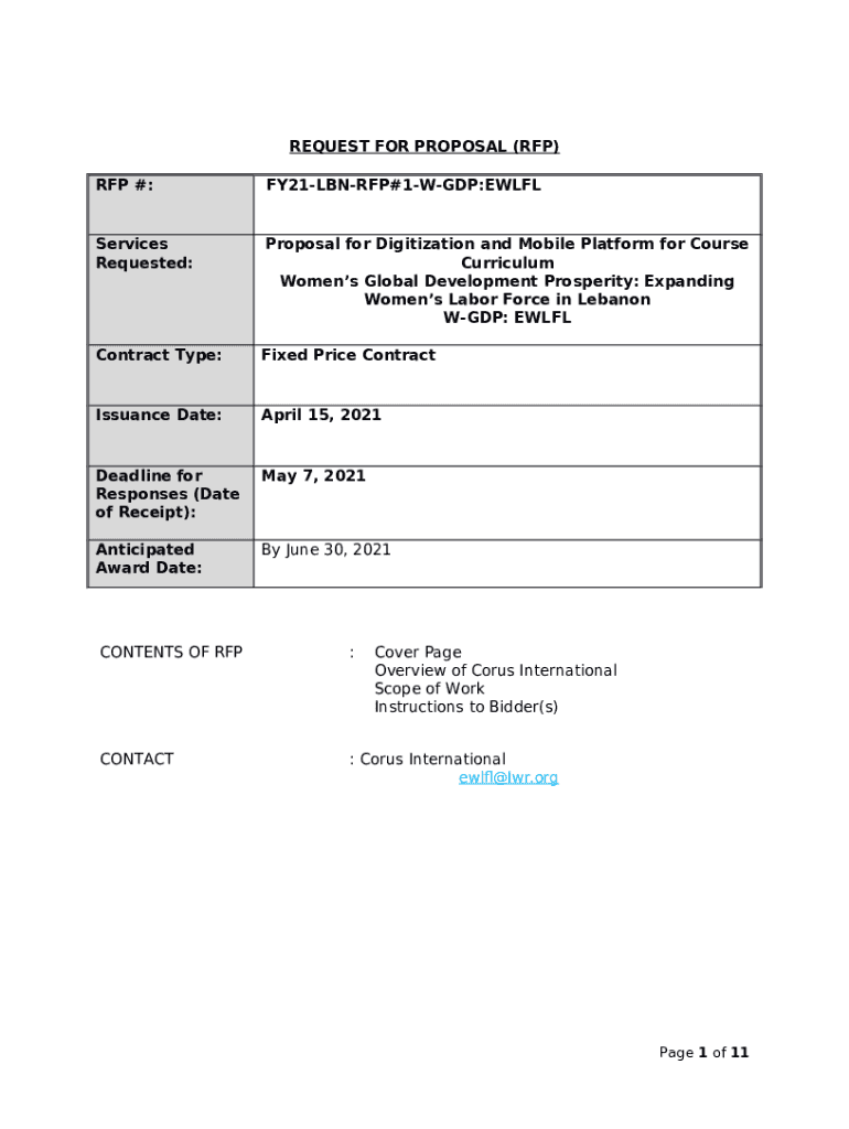 WGDP-EWLFL RFP For Digital Plat - ... Doc Template | pdfFiller
