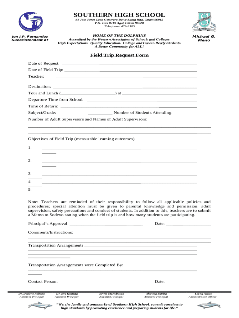 Radford City Public Schools FIELD TRIP REQUEST Doc Template pdfFiller