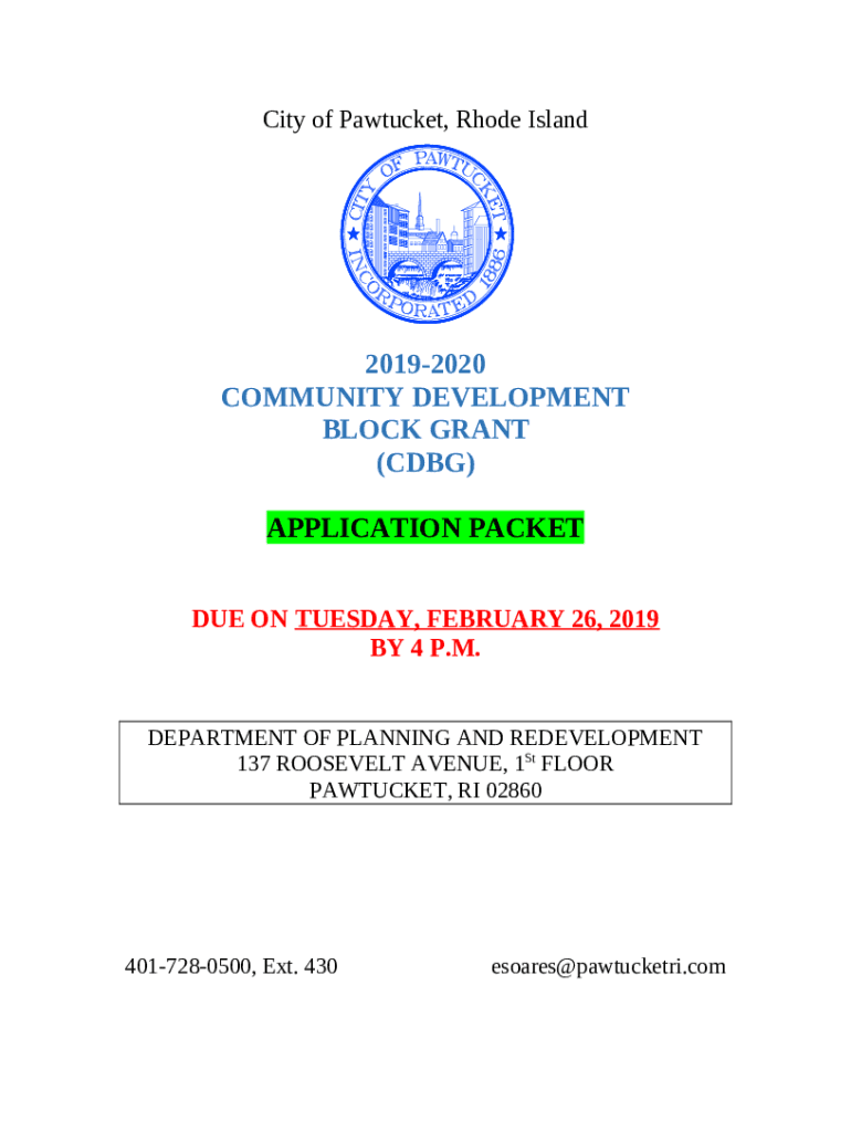 Please find attached a 20192020 Community Development Block Grant