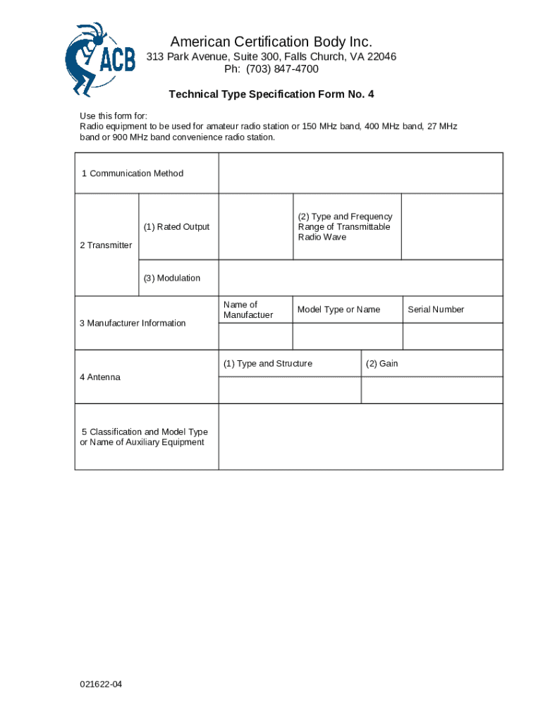 Technical Type Specification No Doc Template | pdfFiller